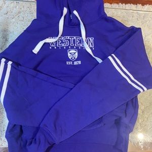 Western University Cropped Hoodie Size M
